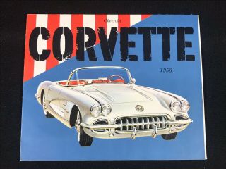 Vtg 1958 Chevrolet Corvette Car Dealer Sales Brochure