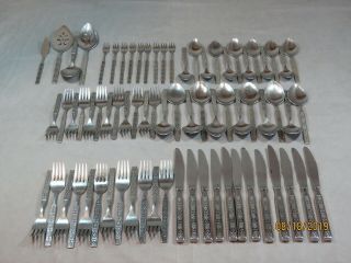 76 Pc Oneida Deluxe Distinction Hh Capri Stainless Flatware 12 Place Setings