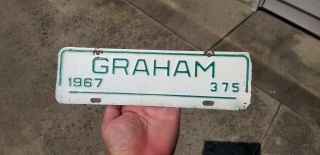 Graham North Carolina City License Plate Nc Tax Tag Topper Plate 1967 Town