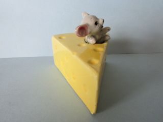 FAB RARE VINTAGE c1960s RETRO MOUSE IN A WEDGE OF CHEESE ORNAMENT 2