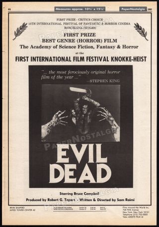 The Evil Dead / Creepshow_orig.  1982 Trade Print Ad / Screening Promo / Poster