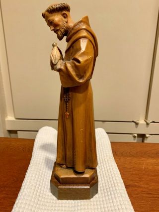 Statuette Of St.  Francis Of Assisi (wooden 10 3/4 " H)