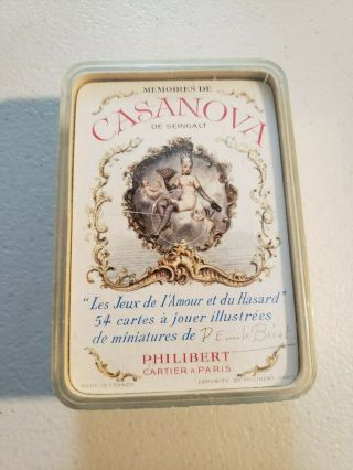 Vintage Deck Of French Playing Cards (ooh - La - La).  In Plastic Case.  Xl Cond.