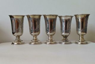 FIVE ANTIQUE IMPERIAL RUSSIAN KIDDUSH OR SHOT CUPS 5