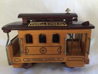 Gorgeous Vintage Wooden Powell & Hyde Cable Car Musical Box