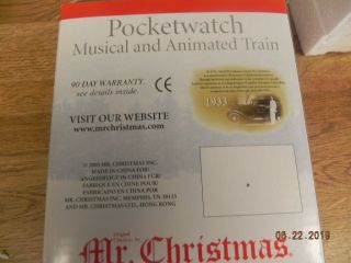Mr Christmas 2005 Animated Train Pocket Watch Clock Musical Railroad Music Box 5
