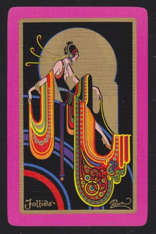 1 Single Vintage Swap/playing Card Usnn Deco Lady 