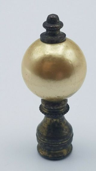 Vintage 2 - 1/4 " Finial Brass With Decorative Ball
