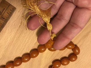 Vintage Faturan Islamic Prayer Beads - 33 beads - Butterscotch Bakelite 51 grams 6
