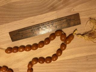 Vintage Faturan Islamic Prayer Beads - 33 beads - Butterscotch Bakelite 51 grams 7