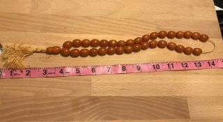 Vintage Faturan Islamic Prayer Beads - 33 beads - Butterscotch Bakelite 51 grams 8