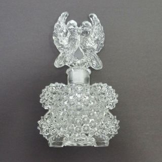 Love Birds Cut Crystal Perfume Bottle Decoration 6.  5 Inches Tall Heavy