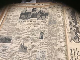 Old November 4 1932 Newspaper Victorian Oaks Horse Racing Cricket Ashes Photos