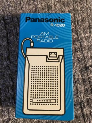 Vintage Panasonic R - 1028 Transistor Am Portable Radio