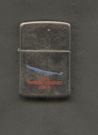 Vintage Zippo Lighter Of The Uss Theodore Roosevelt Cvn 71 Us Navy See Pic