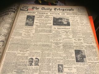 Old November 5 1932 Newspaper Don Bradman Larwood Cricket Ashes Complete