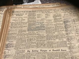 Old November 5 1932 Newspaper Don Bradman Larwood cricket Ashes Complete 2