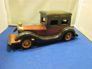Vintage Handmade Wood Car Auto Jewelry Trinket Box 11 " Long