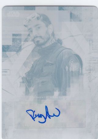 Riz Ahmed Bodhi Rook Topps Star Wars Rogue One Series 2 Auto Autograph Plate 1/1