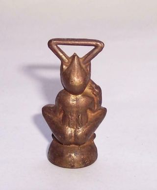 Vintage BRASS LUCKY CORNISH PIXIE/Pisky PIPE TAMPER/Wax Seal/Fob Charm 3