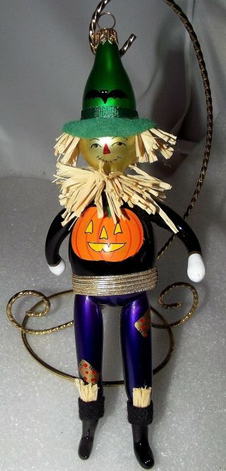 Radko Field Friend Halloween Scarecrow Made Italy Glass Christmas Ornament