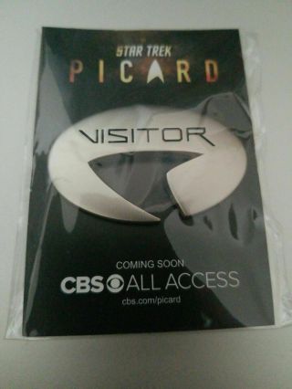 Sdcc 2019 Star Trek Picard Visitor Pin From The Star Trek Universe Cbs