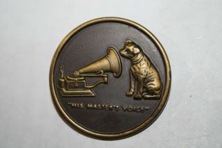 Rca Victor Badge Pin His Masters Voice Dog Phonograph Vintage Piece