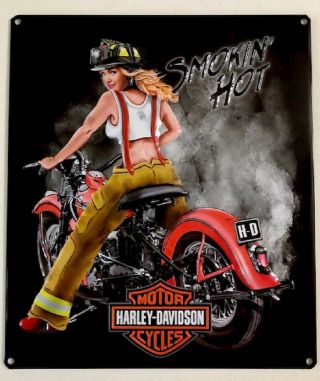 Harley Davidson Embossed Metal Advertising Sign 15 X 13