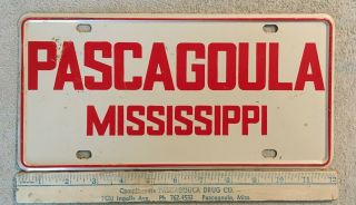 Vintage Metal Car Tag Pascagoula Mississippi 1970 