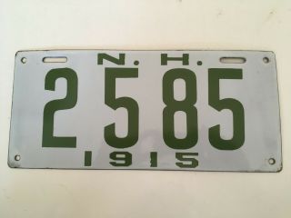 1915 Hampshire License Plate PAIR Plates Porcelain VERY GOOD / 2