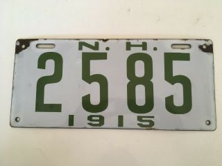 1915 Hampshire License Plate PAIR Plates Porcelain VERY GOOD / 3
