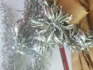 100,  Vintage Aluminum Silver Christmas Tree Pom Pom Branches ONLY 4