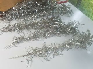 100,  Vintage Aluminum Silver Christmas Tree Pom Pom Branches ONLY 5