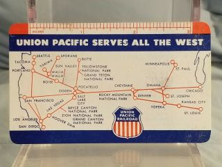 Vintage Advertising Pocket Wallet Calendar Card: 1954 Union Pacific Railroad