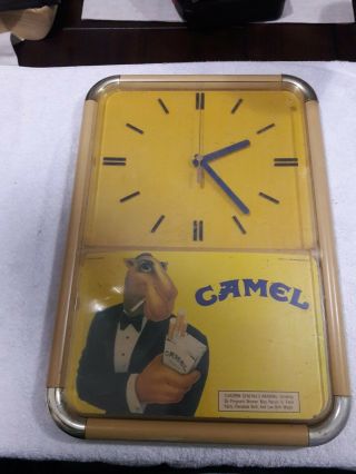 Vintage 1989 Joe Camel Cigarettes Wall Clock Sign -
