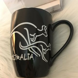 Australia Mug 6oz Black White Kangaroo Souvenir Destination Products