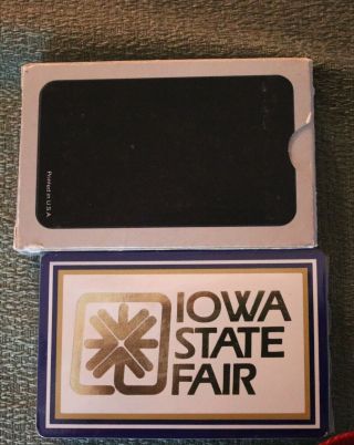 Vintage Iowa State Fair Playing Cards In Blue Box 1980 