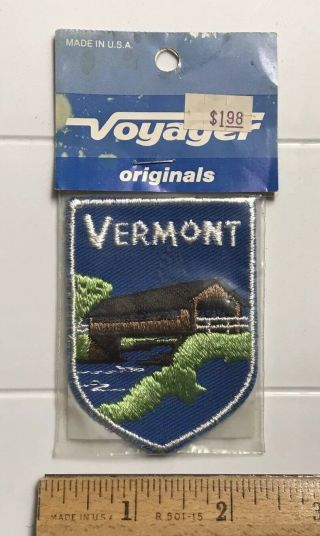 Nip Vermont Covered Bridge Vt Souvenir Patch Badge By Voyager