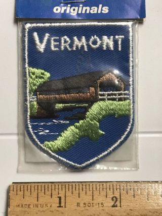 NIP Vermont Covered Bridge VT Souvenir Patch Badge by Voyager 2