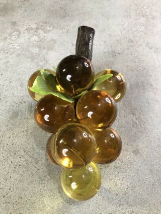 Gradient Yellow To Brown,  Mid - Century Vintage Acrylic / Lucite Grape Cluster