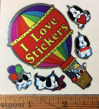 Vintage Stickers.  I Love Stickers.  Rare.