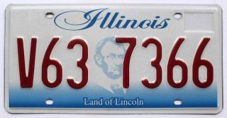 Illinois License Plate With Clear View Of Us President Abraham Lincoln Graphic