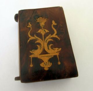 Antique Wooden Pocket Match Holder And Striker Box Case Old Vintage