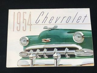 Vtg 1954 Chevrolet Chevy Car Dealer Sales Brochure Fold Out Poster