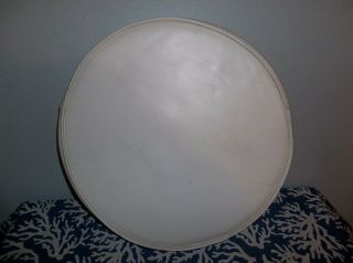 Vintage Hollywood Regency White Vinyl Plastic Cushion For Vanity Chair 14 "