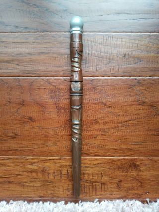 Magiquest Wand Brown/tan With Slilver Ball Topper Great Wolf Lodge