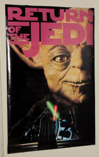 1995 Star Wars Return Of The Jedi 36 X 24 Poster:yoda/darth Vader/luke Skywalker
