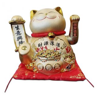 Maneki Neko Lucky Cat Decoration Fortune Cat - With Scroll (1627)