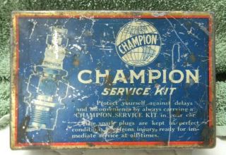 Vintage Champion Spark Plug Service Kit Metal Box (only) - Used/empty