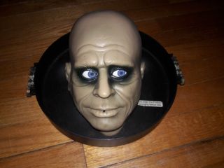 Rare Vintage Gemmy Halloween Butler Uncle Fester Head Candy Dish Bowl Jeeves